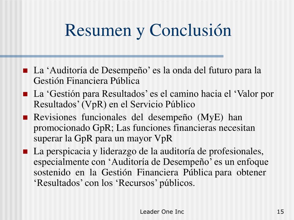 PPT - Auditoría de Desempeño: ‘ Administrando para Resultados ’ hacia ...