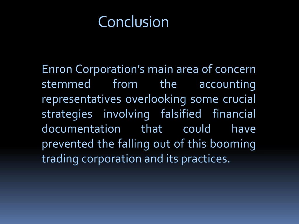 conclusion of enron case study