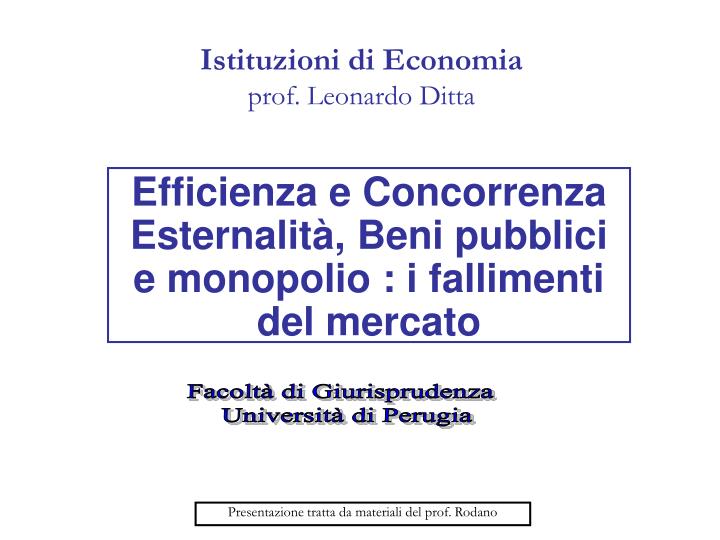 istituzioni di economia prof leonardo ditta n.
