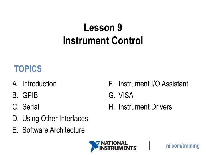 PPT - Lesson 9 Instrument Control PowerPoint Presentation, free download -  ID:3588352