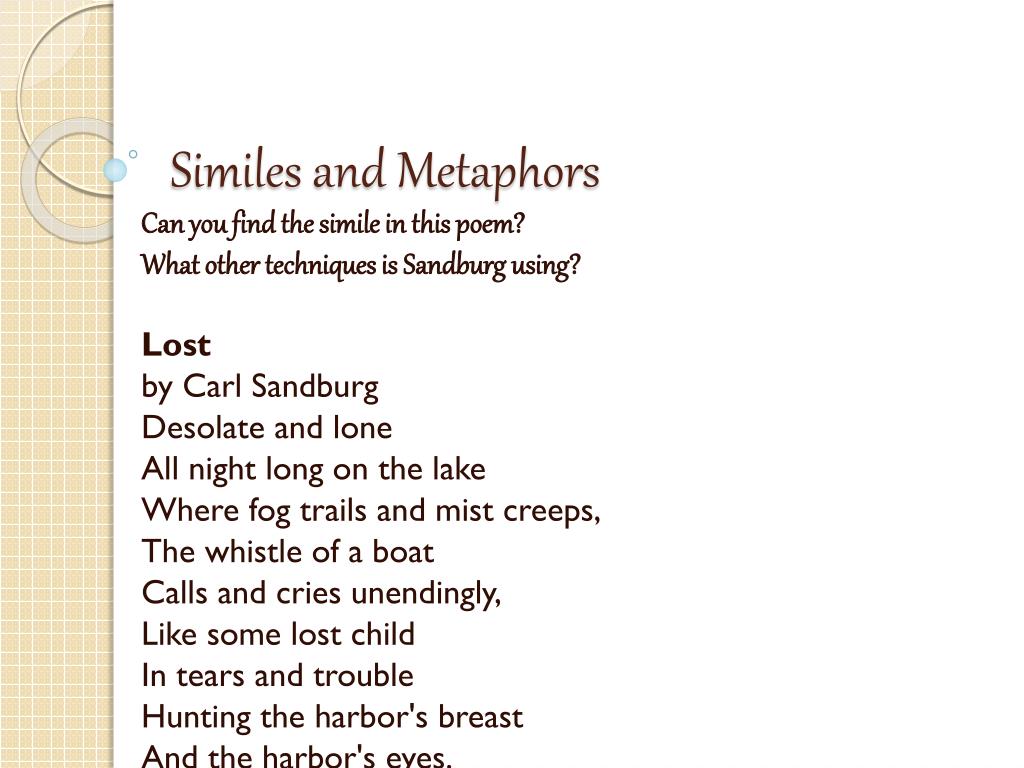 simile and metaphor poems