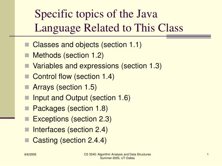 presentation topics in java