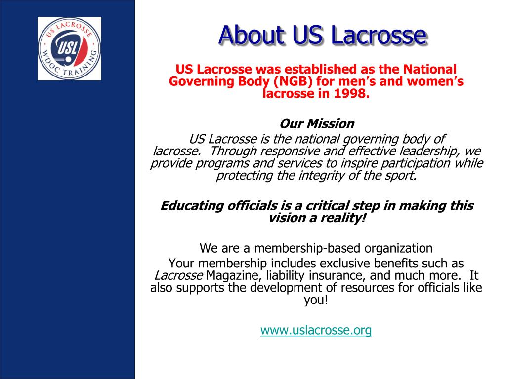 PPT to the US Lacrosse Junior Officials Education Program