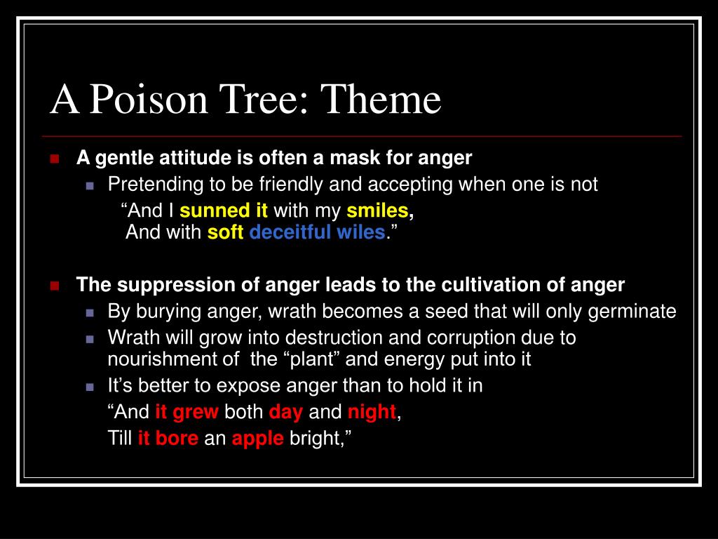 PPT - IN DEFENSE OF POETRY: “ A Poison Tree” by William Blake ...