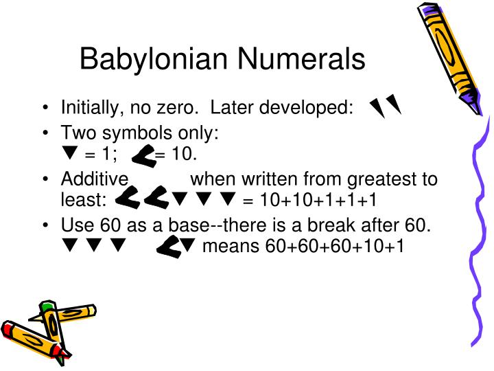 babylonian numerals in hindu arabic