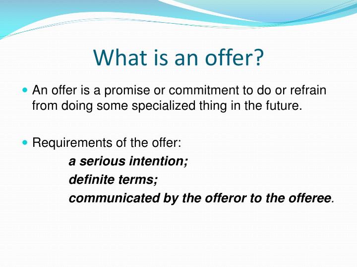 offer presentation meaning