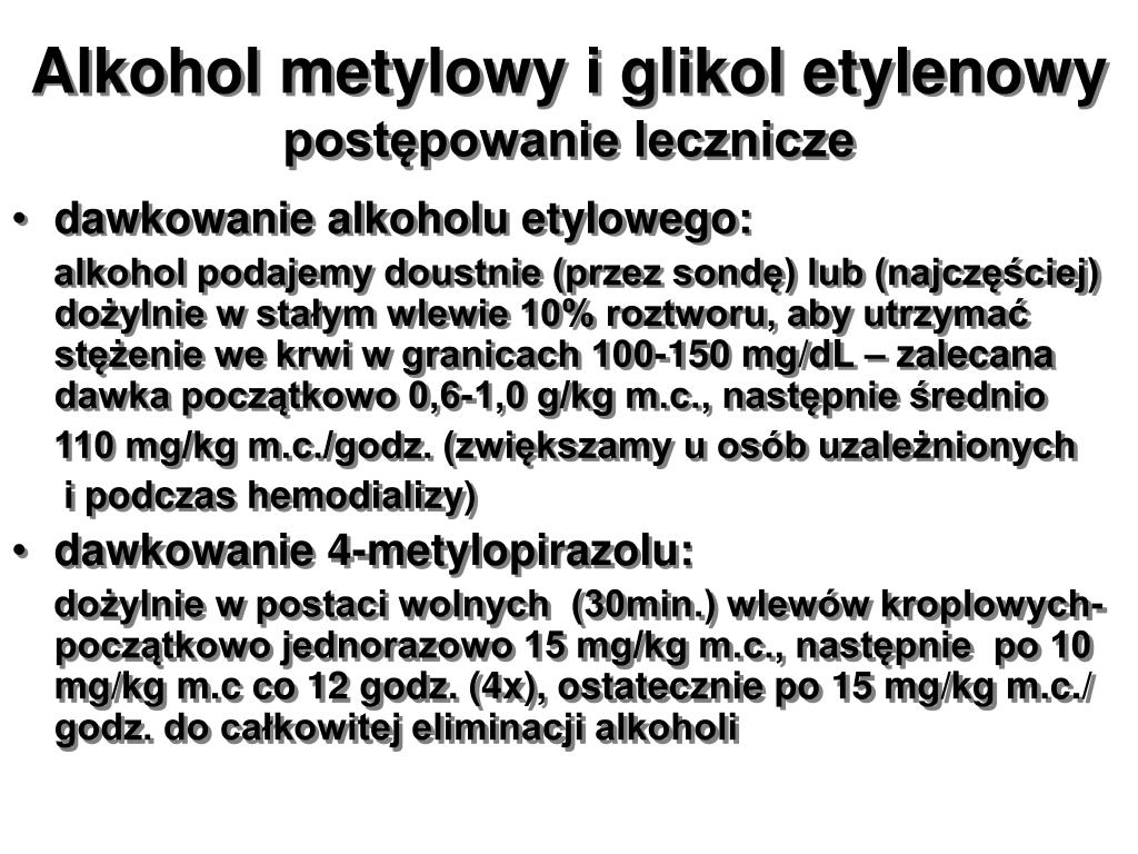 Jak Odróżnić Alkohol Metylowy Od Etylowego PPT - lek. Tomasz Gutowski PowerPoint Presentation, free download - ID