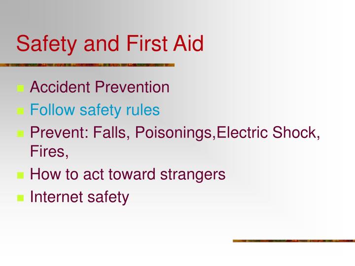 make an essay about safety and first aid