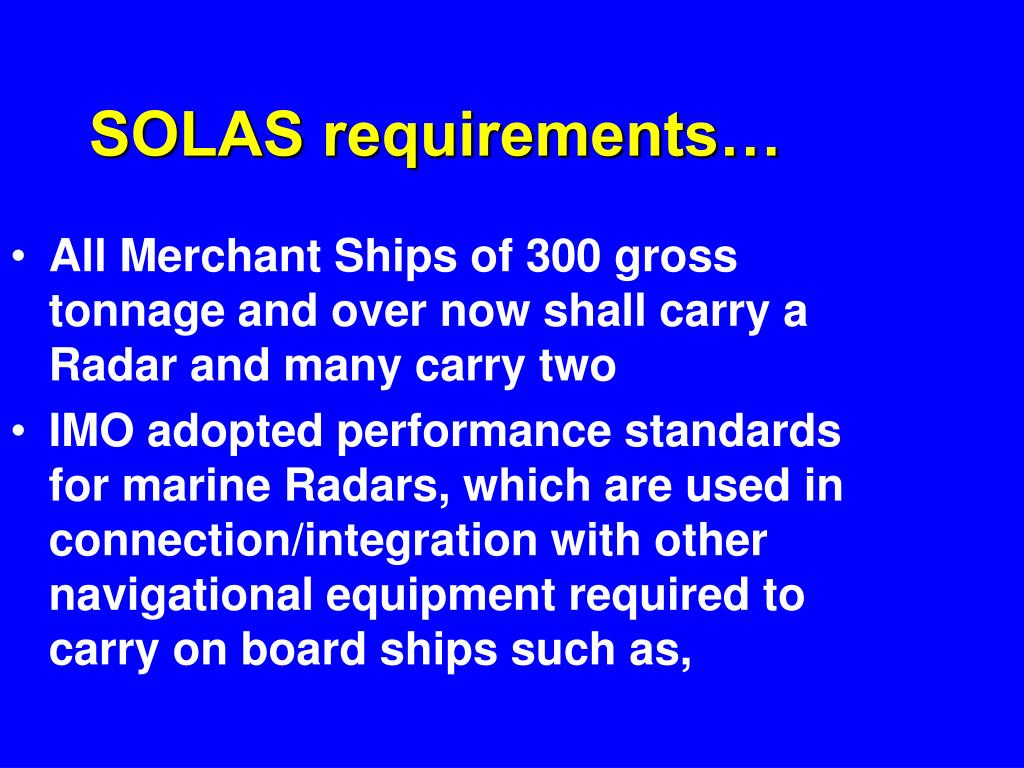 IMO Performance Standards of RADAR, by Mariner's Circle