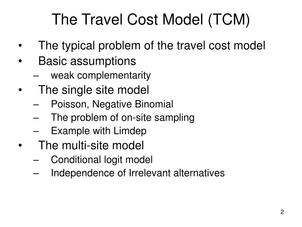 define travel cost model