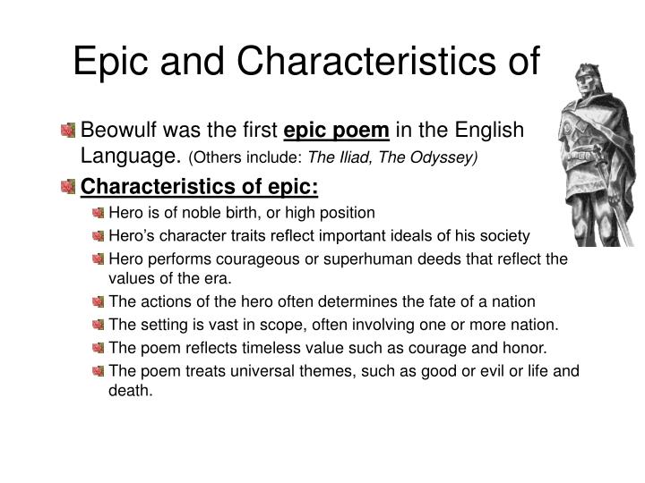 an epic poem features a weak character