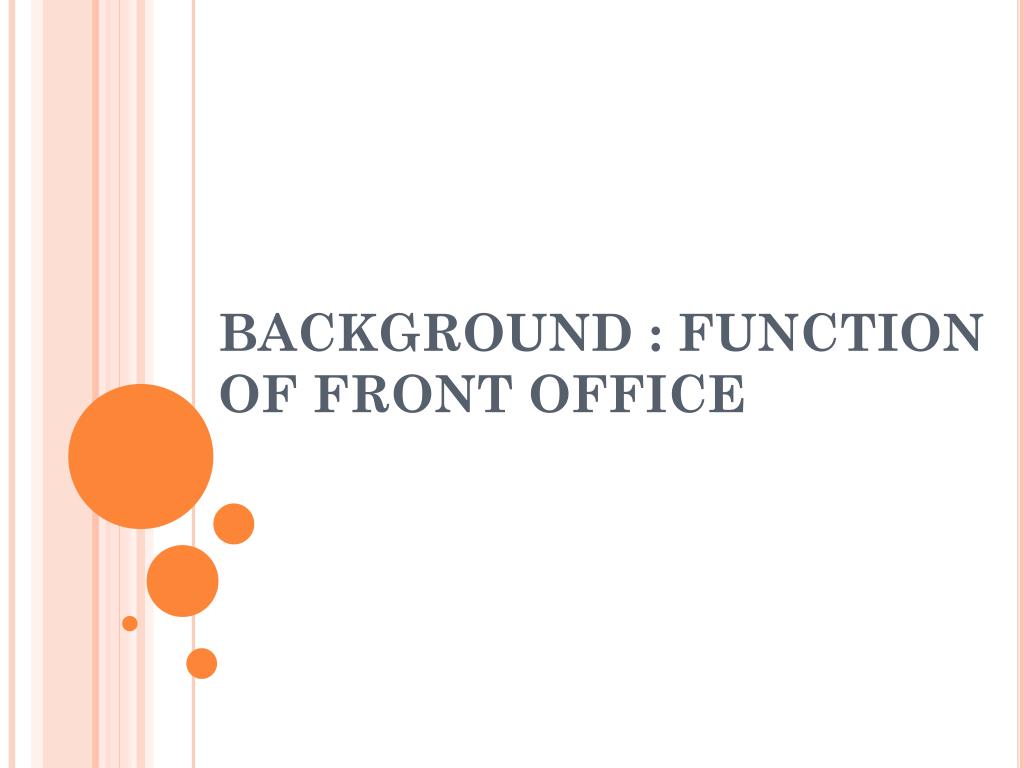 function of front office