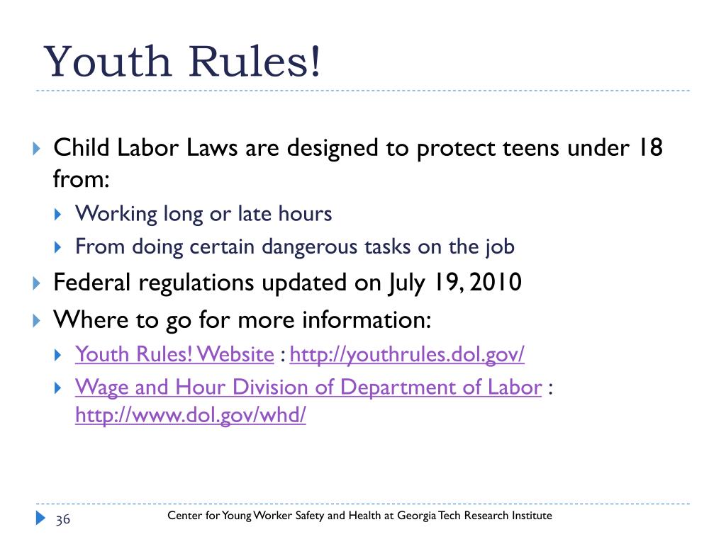 PPT A Primer for Young Worker Safety and Health Training PowerPoint