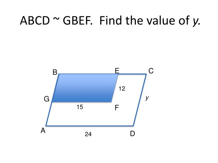 abcd gbef find the value of y n.