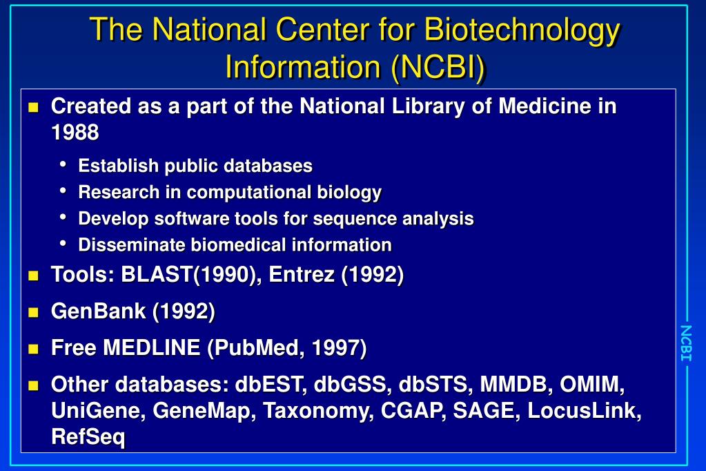 PPT NCBI Molecular Biology Resources PowerPoint Presentation, free