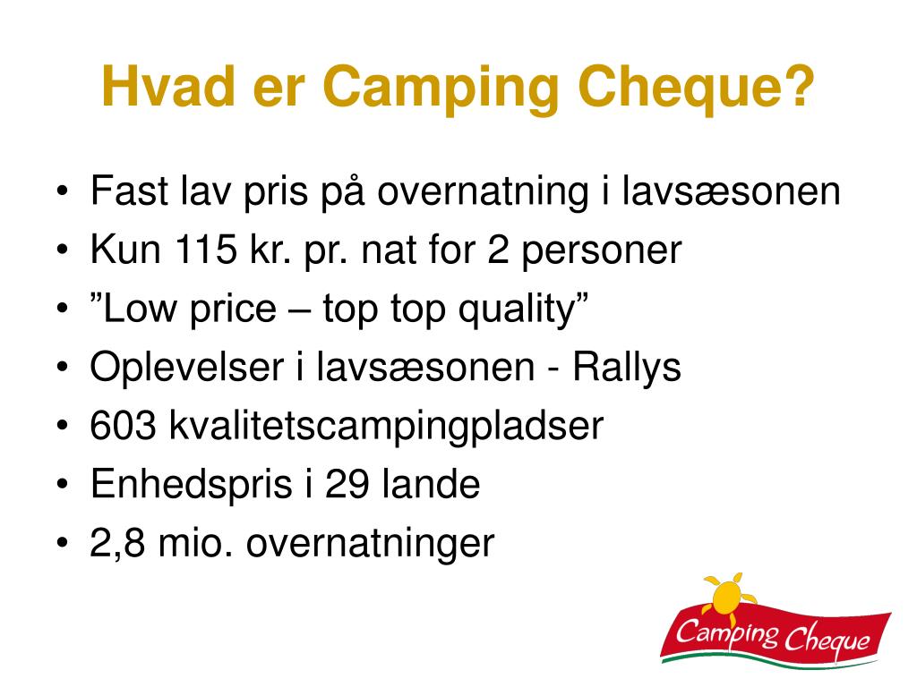 PPT - Velkommen ! Betalingskort til campingferien! PowerPoint ...