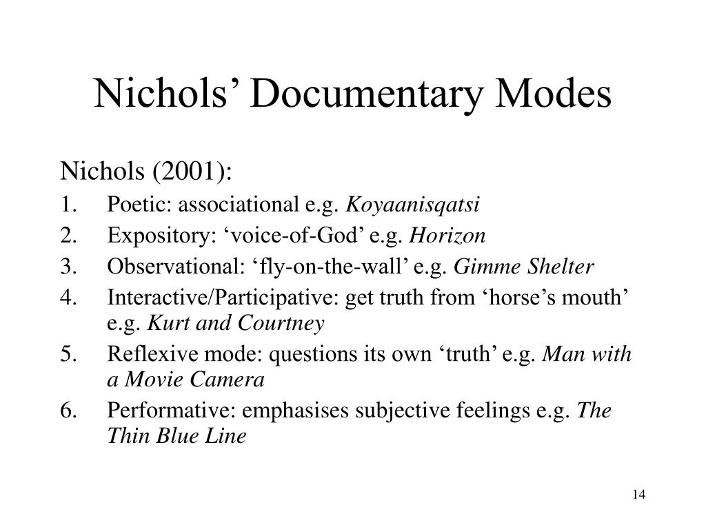ppt adapted from teaching documentary powerpoint documentary modes