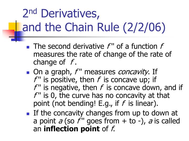 Ppt 2 Nd Derivatives And The Chain Rule 2 2 06 Powerpoint