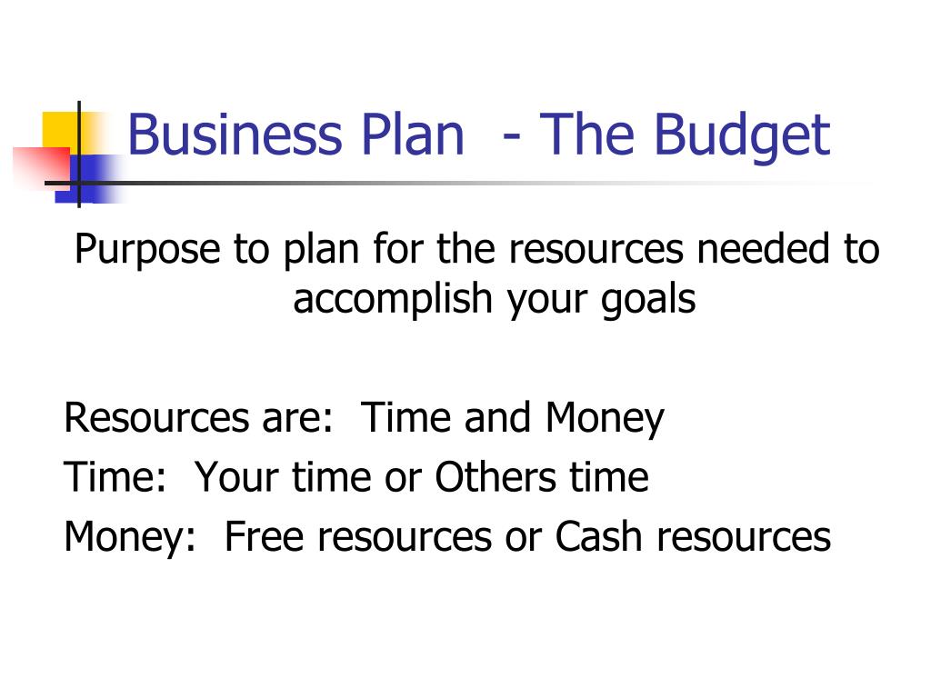 budget business plan purpose